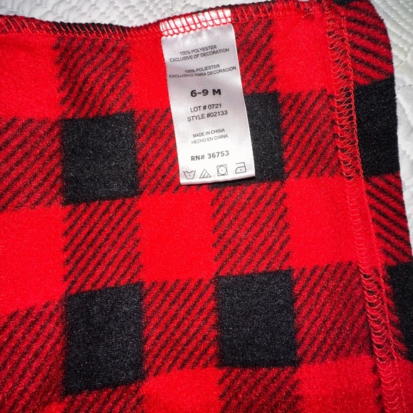 Dapper Dude Red and Black Plaid Kids Shirt 6/9M - Picture 6 of 6